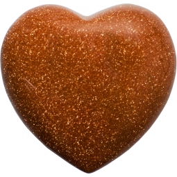 Puffed Gemstone Heart - Goldstone (each)