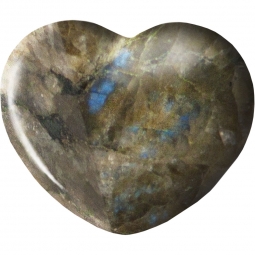 Puffed Gemstone Heart - Labradorite (each)