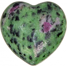 Puffed Gemstone Heart - Ruby Zoisite (Each)