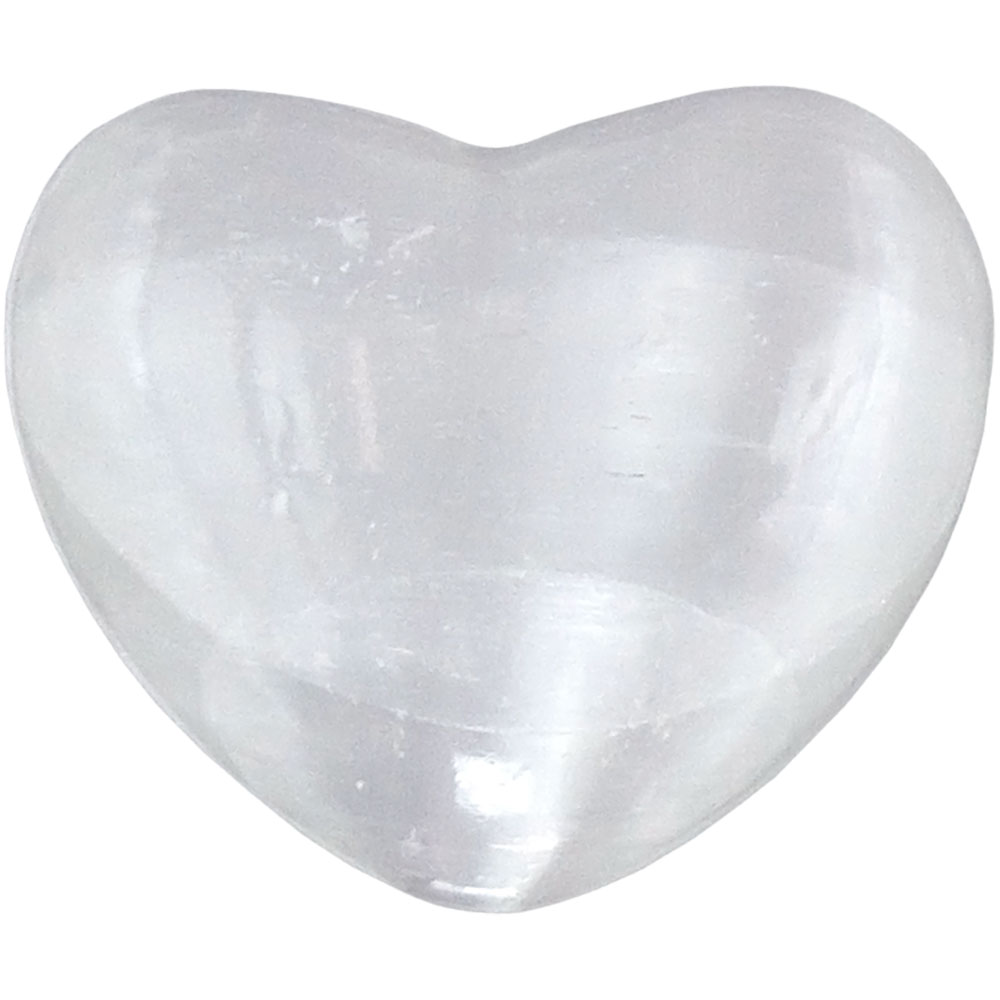 Gemstone Carving LARGE 3-inch Heart White Selenite (each)