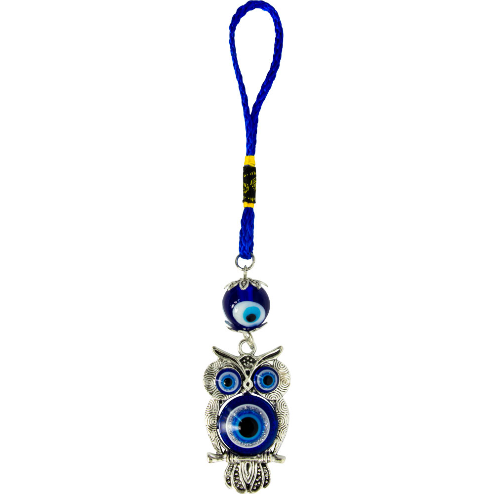 Glass Evil Eye Talisman - Evil Eye Owl (Each): Kheops International