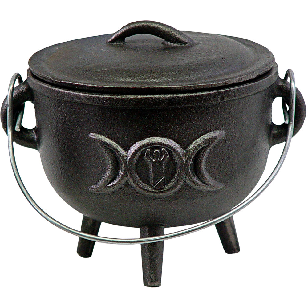 CAST IRON Cauldron Small 4.5in Triple Moon (Each)