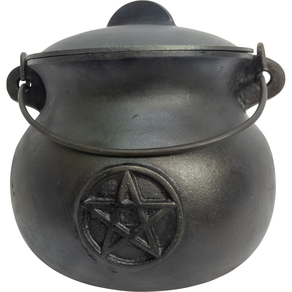 CAST IRON Food Grade Cauldron Large 11in - Pentacle (Each)