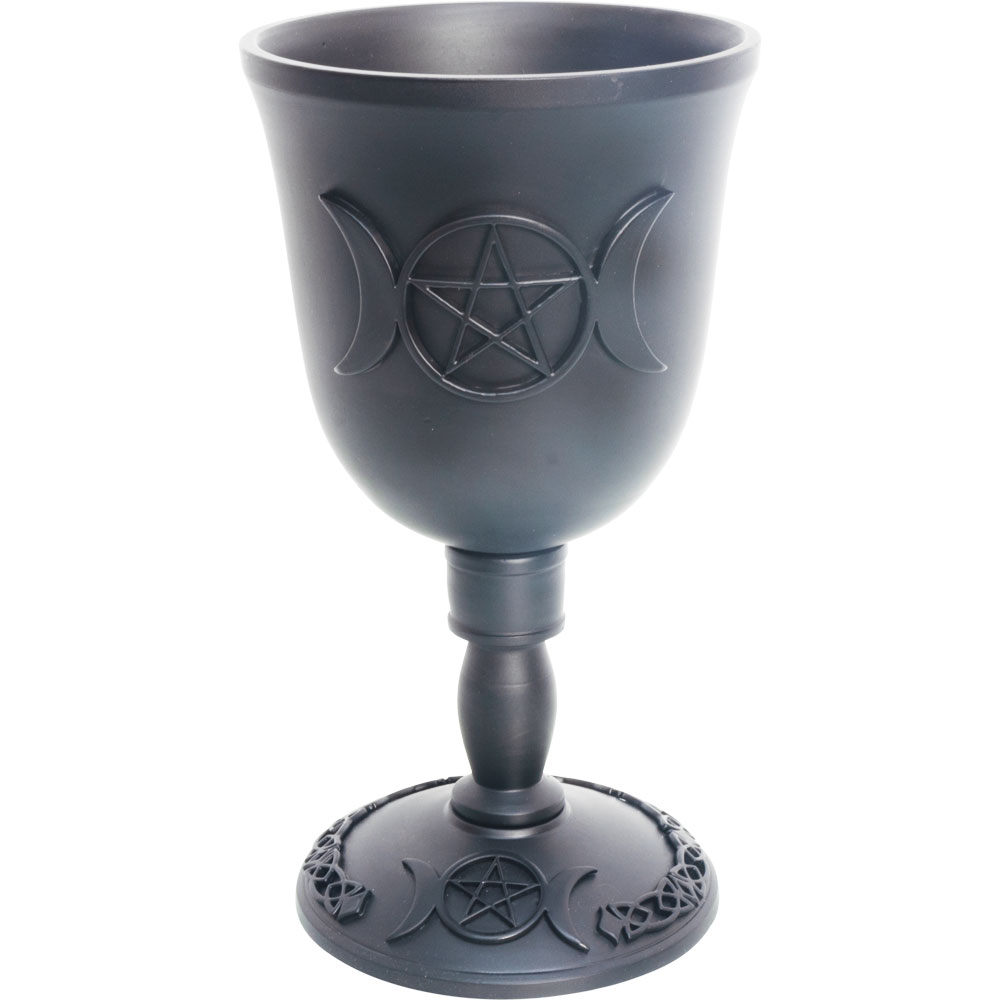 CAST IRON Goblet - Triple Moon w/ Pentacle (Each)