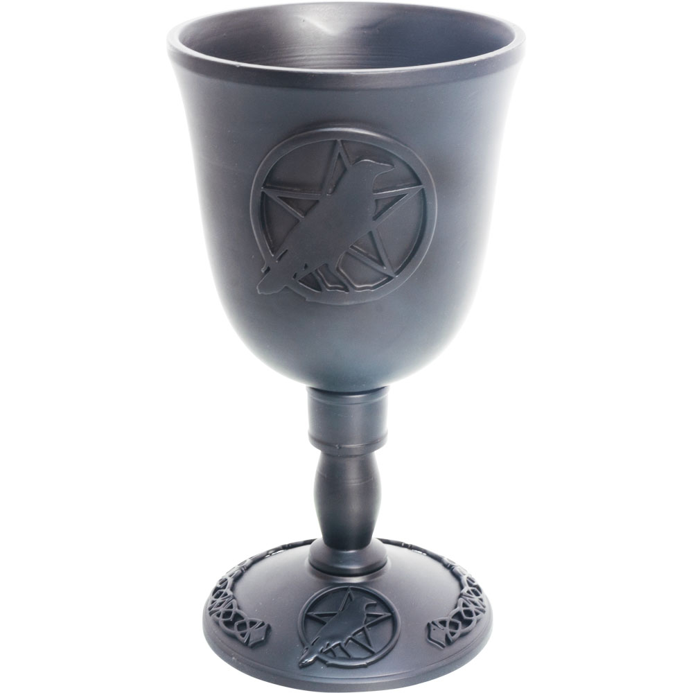 CAST IRON Goblet - Pentacle w/ Raven (Each)