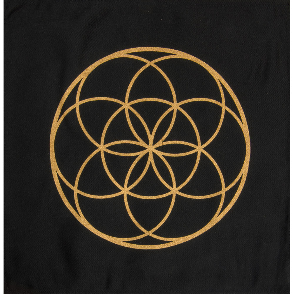 Printed Cotton Crystal Grid - SEED of Life (Each)