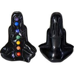Black Obsidian Figurine - Chakra Yoga Lady (Each)