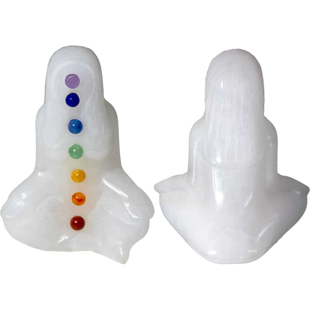 White Jade Figurine - Chakra Yoga LADY (Each)