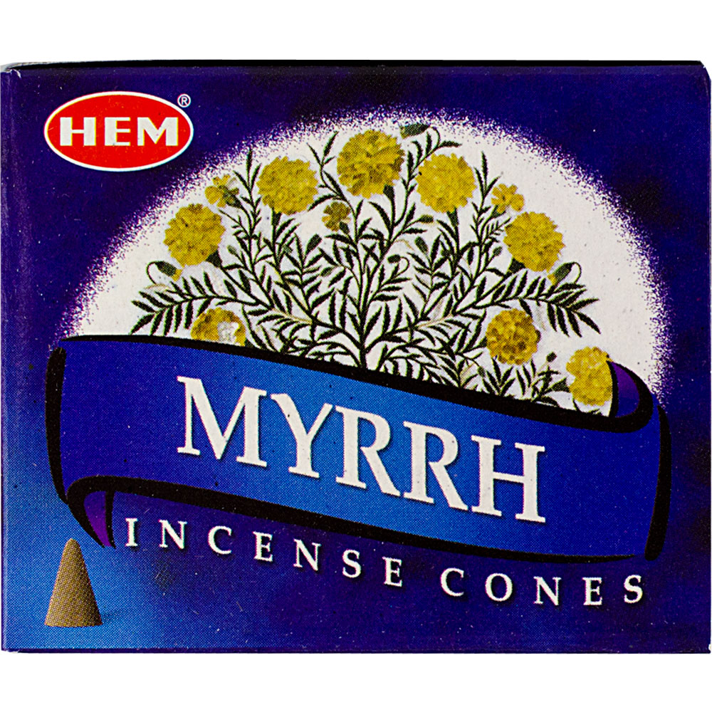 Hem INCENSE Cones in Display Box 10 cones Myrrh (pk 12)