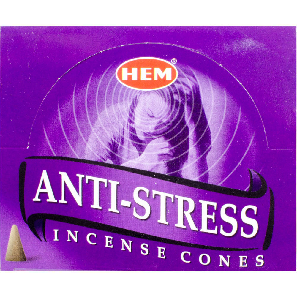 Hem INCENSE Cones in Display Box 10 cones Anti-Stress (pk 12)