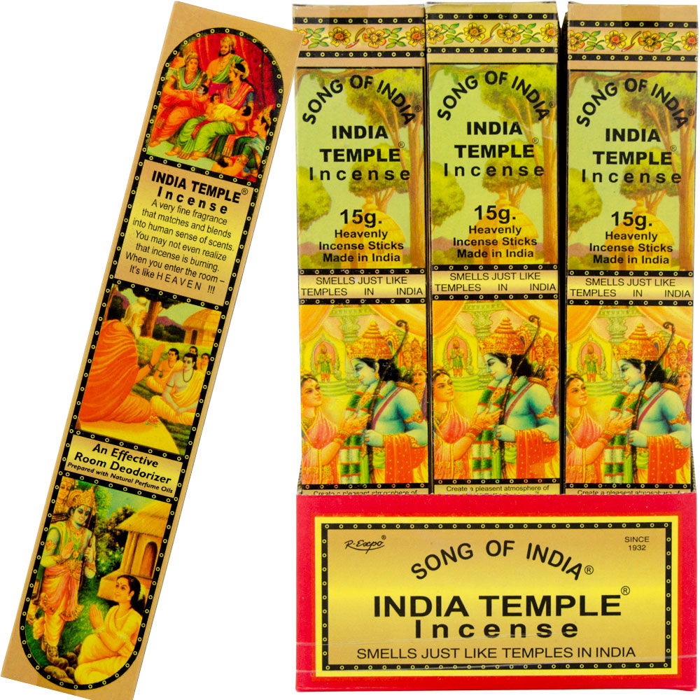 India Temple INCENSE Display 15 gr (pack of 24)