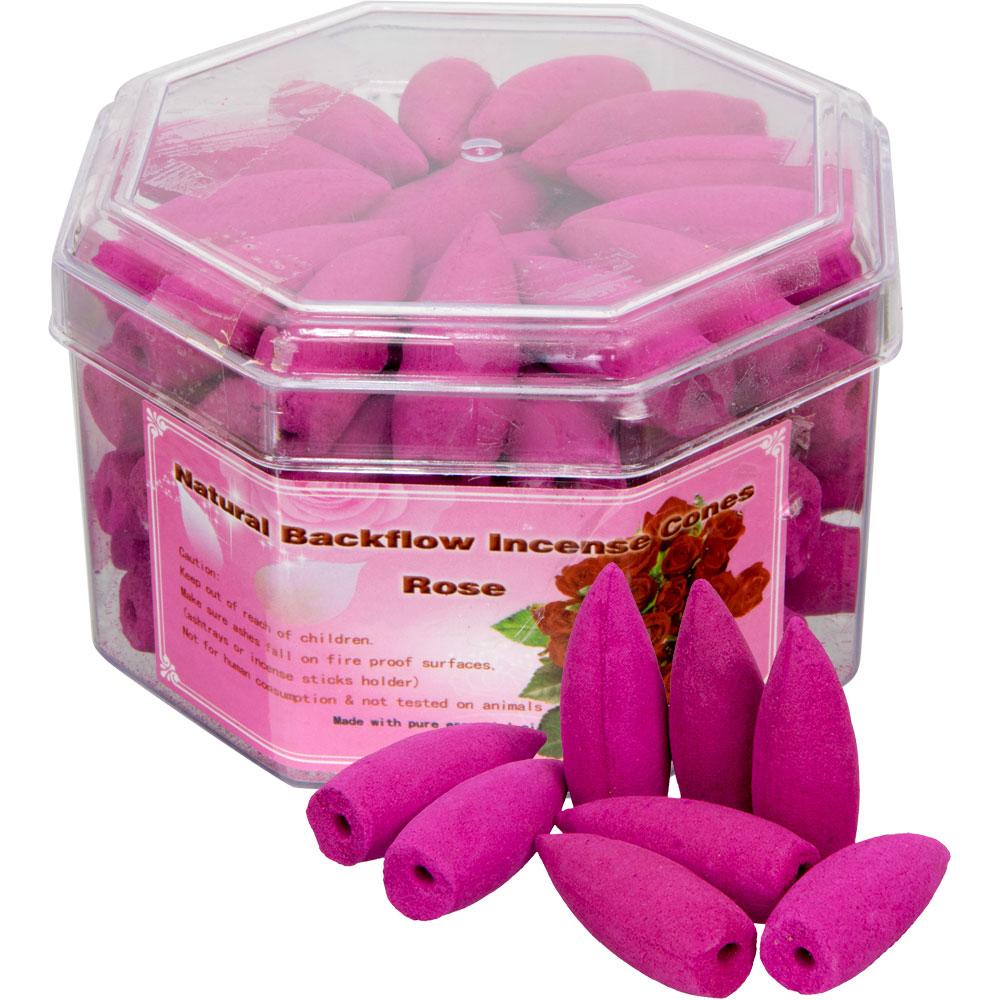 Backflow INCENSE Cones - Rose Fragrance (Pk 70)