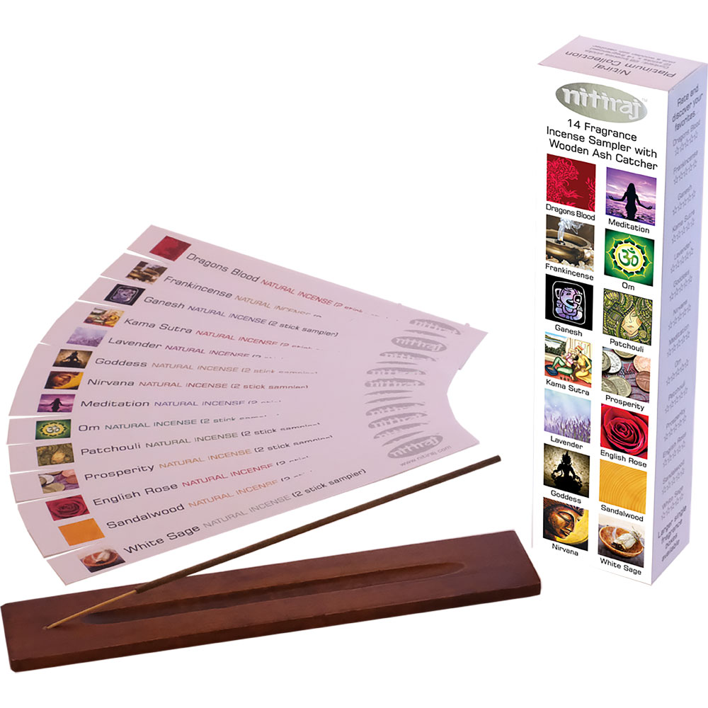 Nitiraj INCENSE Sampler Pack w/ Wood Burner (Pack of 3)