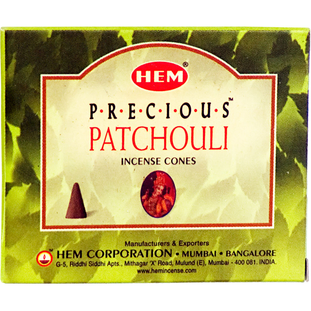 Hem INCENSE Cones in Display Box 10 cones Precious Patchouli  (pack of 12)