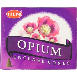 Hem Incense Cones in Display Box 10 cones Opium (pack of 12)