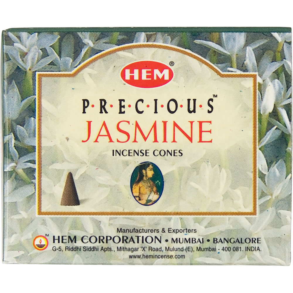 Hem INCENSE Cones in Display Box 10 cones Precious Jasmine (pack of 12)