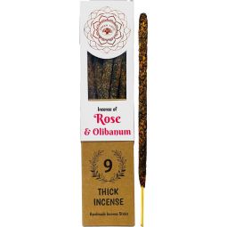 Green Tree Botanical Incense - Rose (9 Thick Sticks)