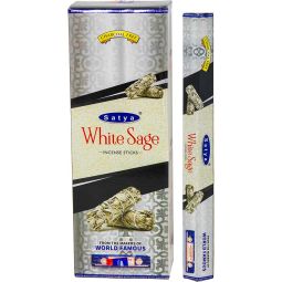 Satya Hexagonal Pack Incense - White Sage (Pack of 6)