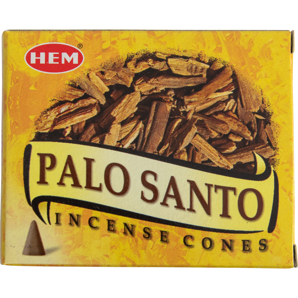 Hem INCENSE Cones in Display Box 10 Cones Palo Santo (Pack of 12)