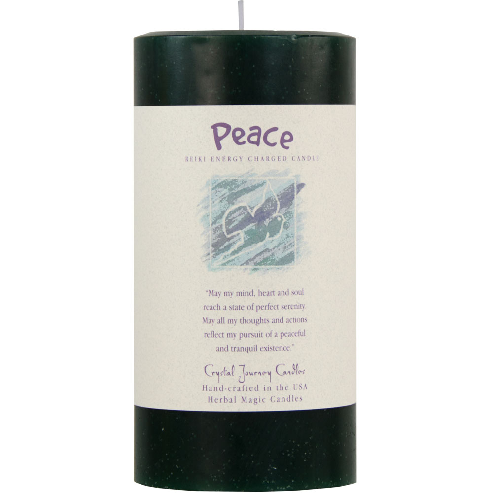 Reiki Herbal Pillar CANDLE Peace 3''x 6'' (Each)