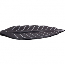 Soapstone Incense Holder  Carved Leaf Black (Each)