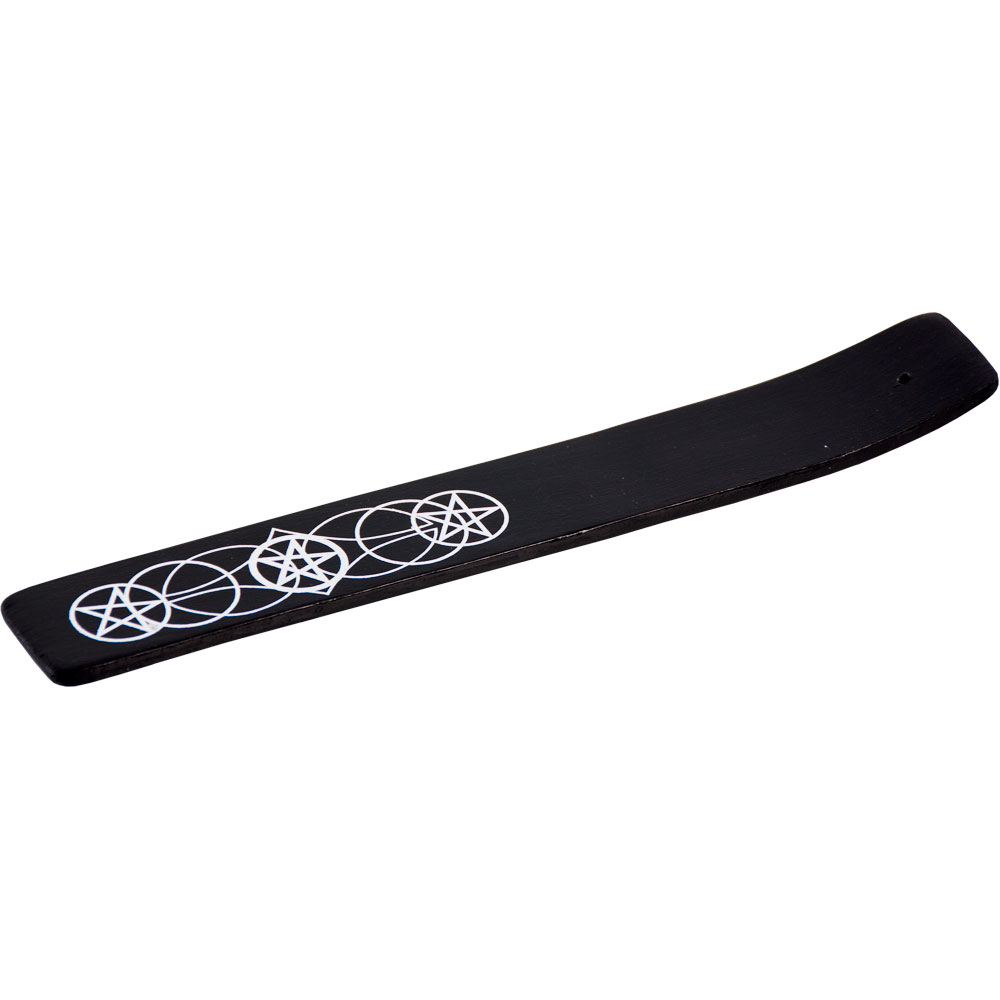 Painted Wood INCENSE Holder - Pentacle Black (Each)