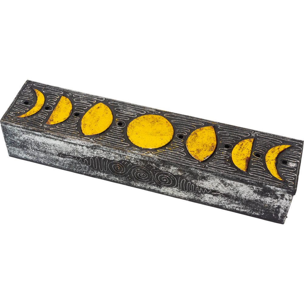 Wood INCENSE Storage Box - Moon Phases (Each)