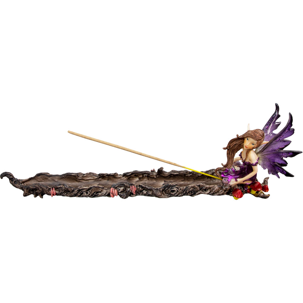 INCENSE Holder Pixie Fairy w/ Rubber Wings - Purple (Each)