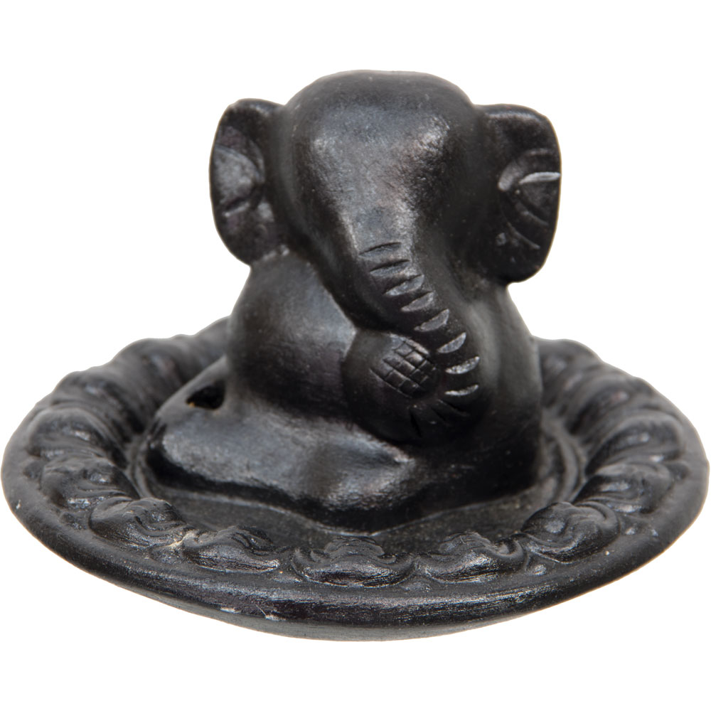 Black Clay INCENSE Holder - Ganesha (Each)