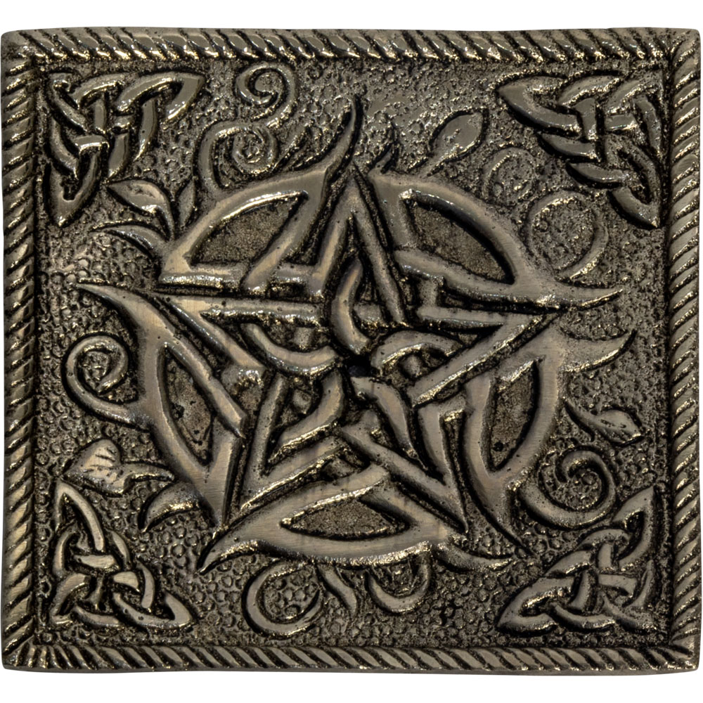 Aluminum Square INCENSE Holder - Pentacle (Each)