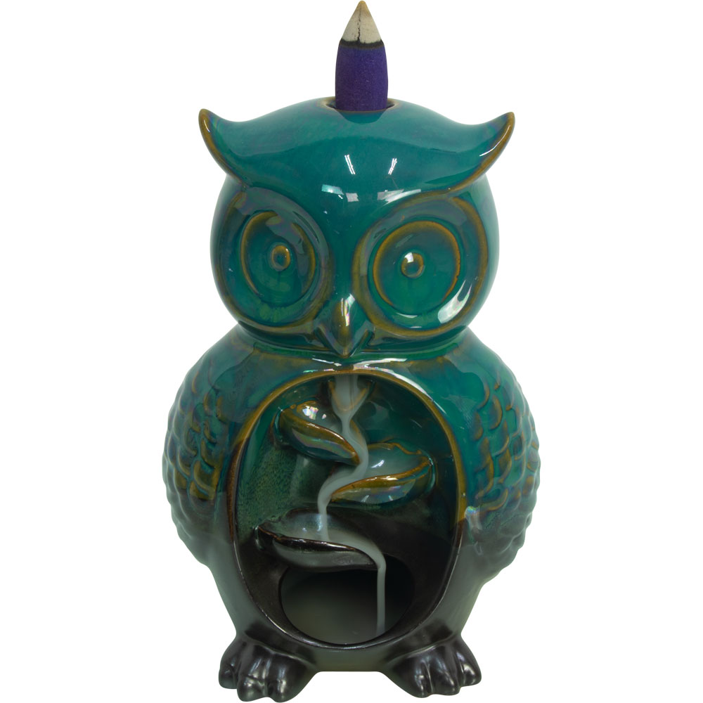 Ceramic Backflow INCENSE Burner - Cascading Owl (Each)