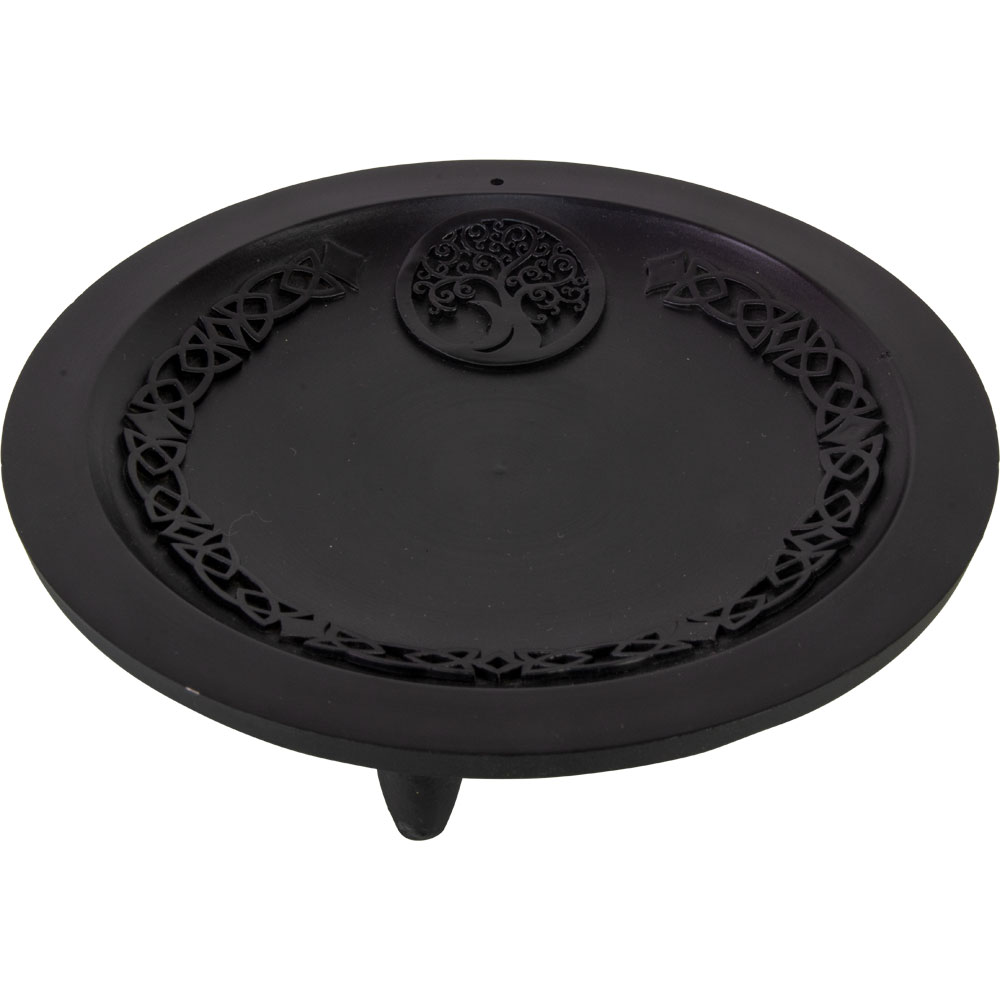 CAST IRON Incense Holder Round - Tree of Life (Each)