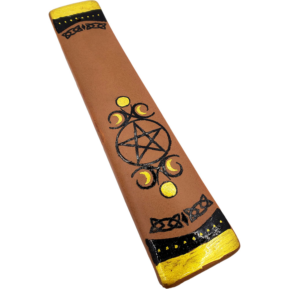 Ceramic INCENSE Holder -  Triple Moon Pentacle (Each)