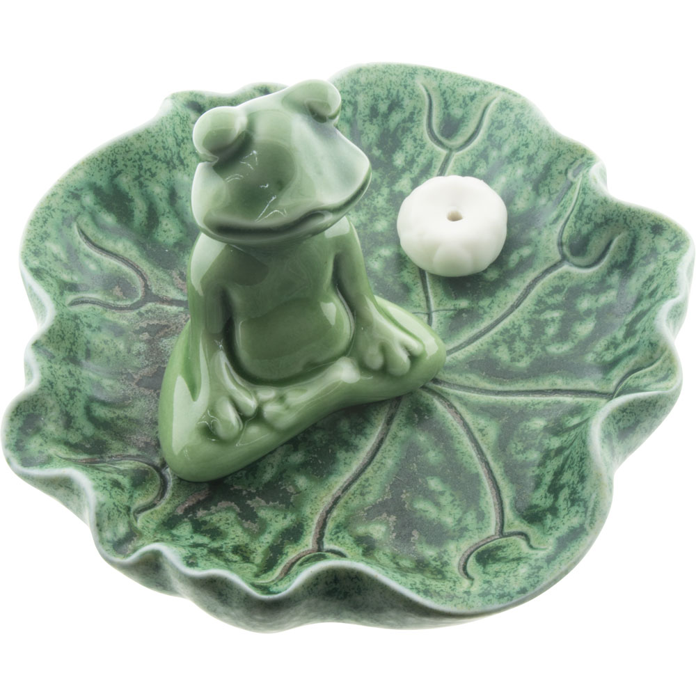 Ceramic INCENSE Holder - Meditating Frog (Each)