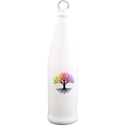 Glass Smoking Bottle Incense Burner - Chakra Tree of Life - White (Each)