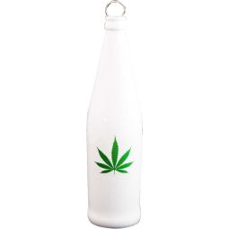 Glass Smoking Bottle Incense Burner - Leaf - White (Each)