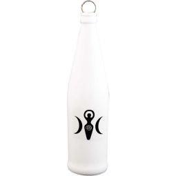 Glass Smoking Bottle Incense Burner - Triple Moon Goddess - White (Each)