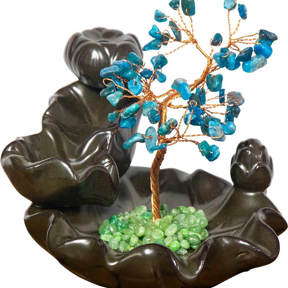 Ceramic Backflow INCENSE Holder - Apatite Gem Tree (Each)