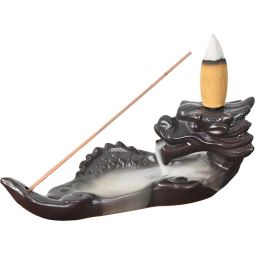 Ceramic Backflow & Incense Holder - Sleeping Dragon (Each)