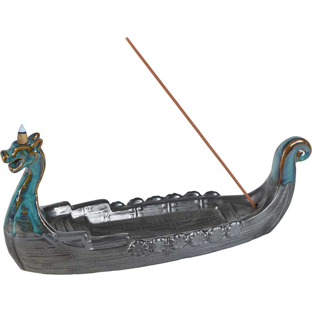 Ceramic INCENSE Holder - Viking Ship (Each)