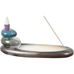Ceramic Backflow & Incense Holder - Zen (Each)