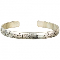 Adjustable Bracelet Silver Finish  Om Mane Padme Hum  (Each)