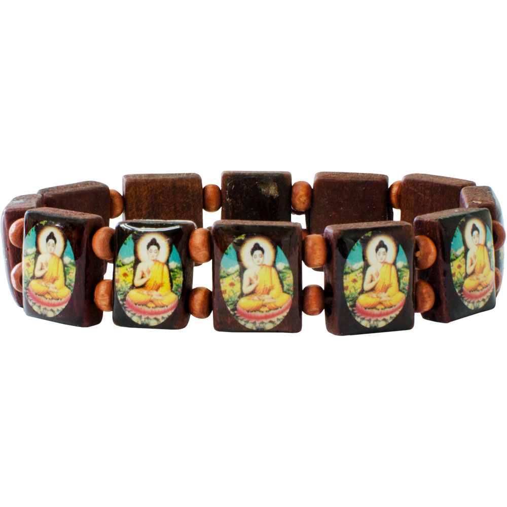 Elastic Wood BRACELET - Buddhas (Each)