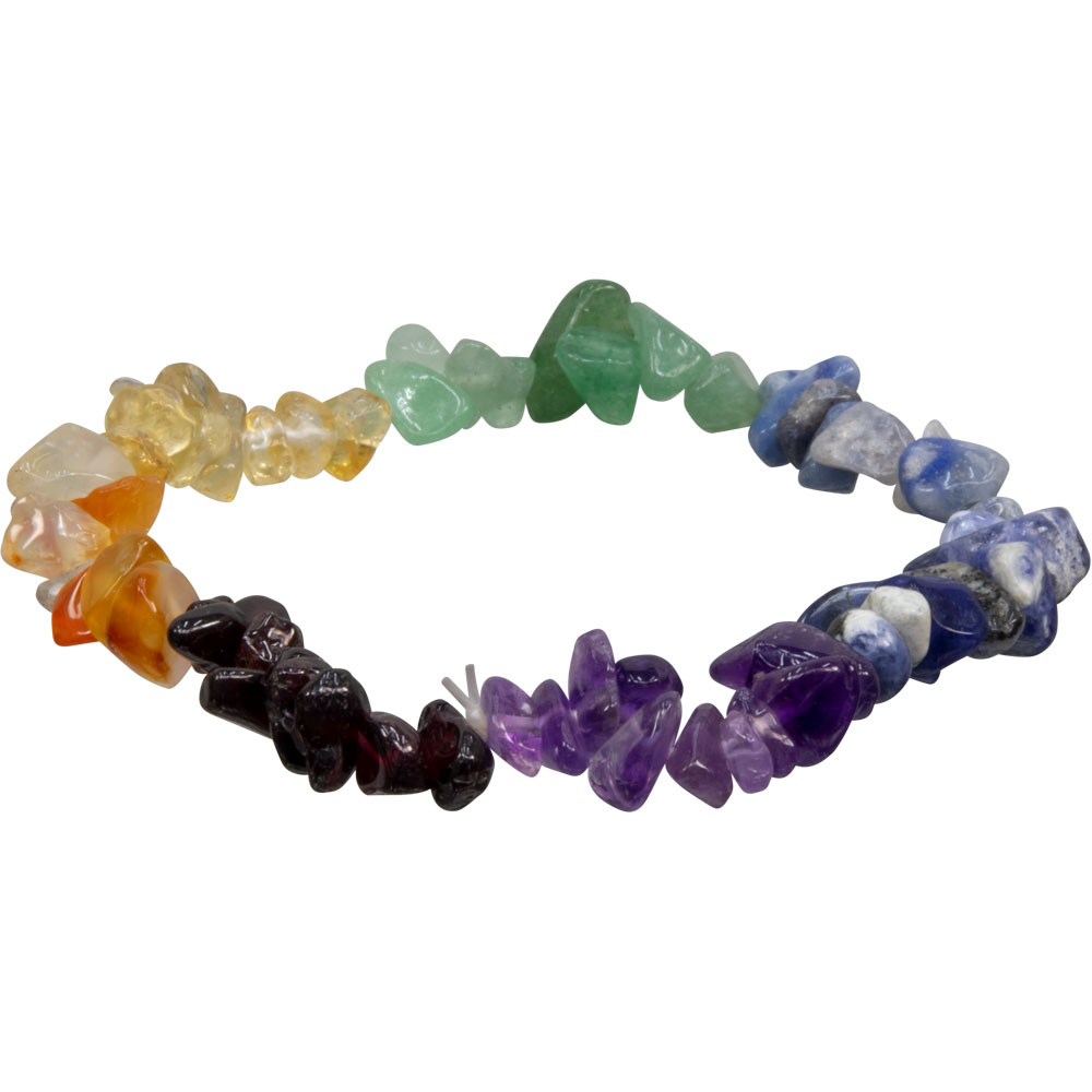 Gemstone CHIPs Elastic Bracelet 7 Chakras (Each)