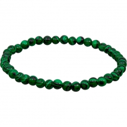 Elastic Bracelet 4mm Round Beads - Reconstituted Malachite (Each)