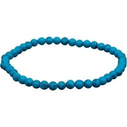 Elastic Bracelet 4mm Round Beads - Reconstituted Turquoise (Each)