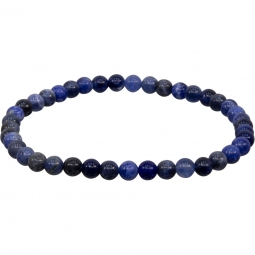 Elastic Bracelet 4mm Round Beads - Sodalite (Each)