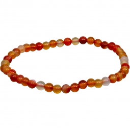 Elastic Bracelet 4mm Round Beads - Mix Agate (Each)