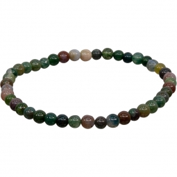 Elastic Bracelet 4mm Round Beads - Fancy Jasper (Each)