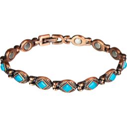 Magnetic Copper and Turquoise Link Bracelet w/ Magnets (Each)